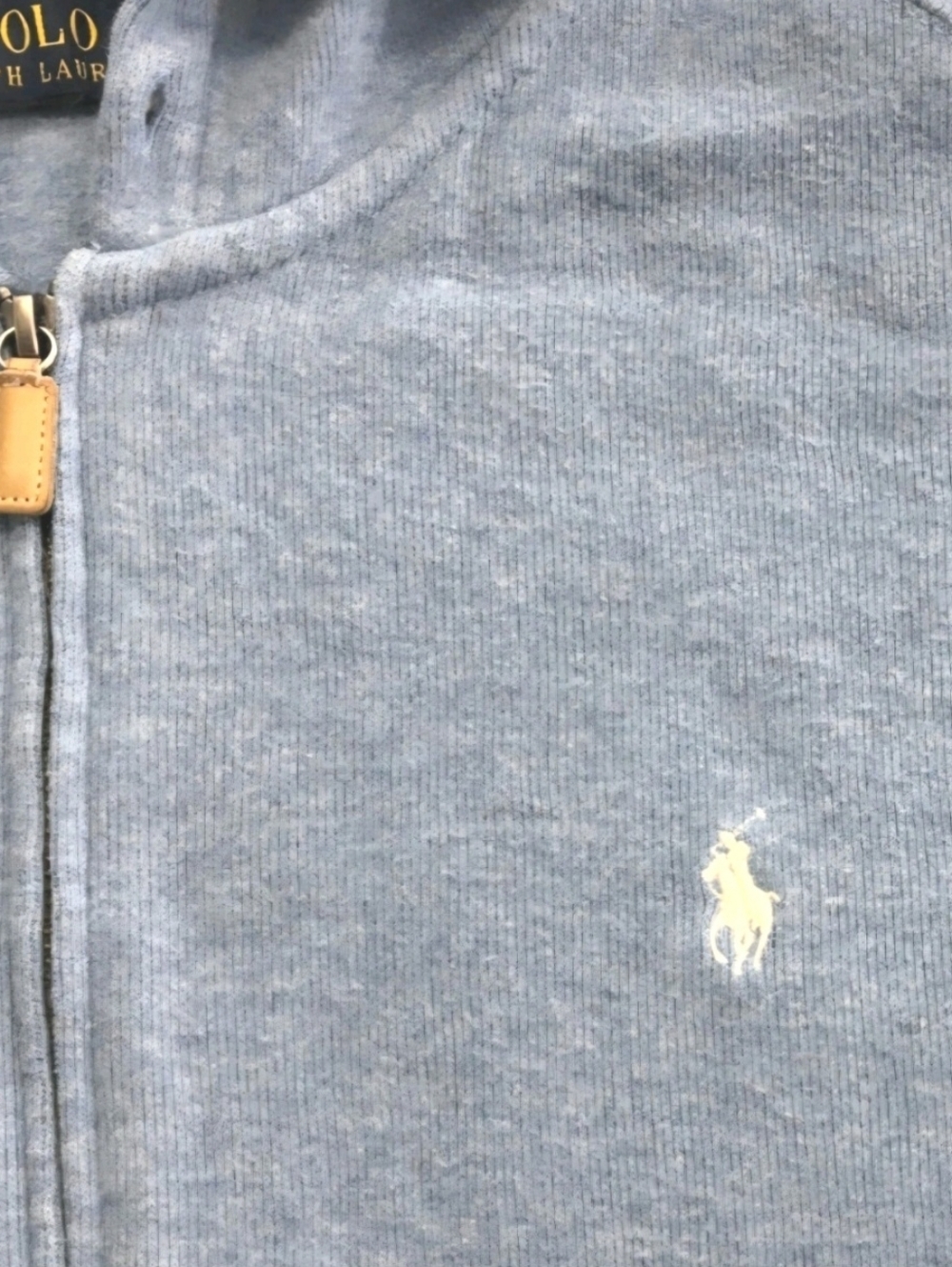 Polo Ralph Lauren Sky Blue Zip-Up Hooded Sweater Men's Size  XL - Picture 5 of 12